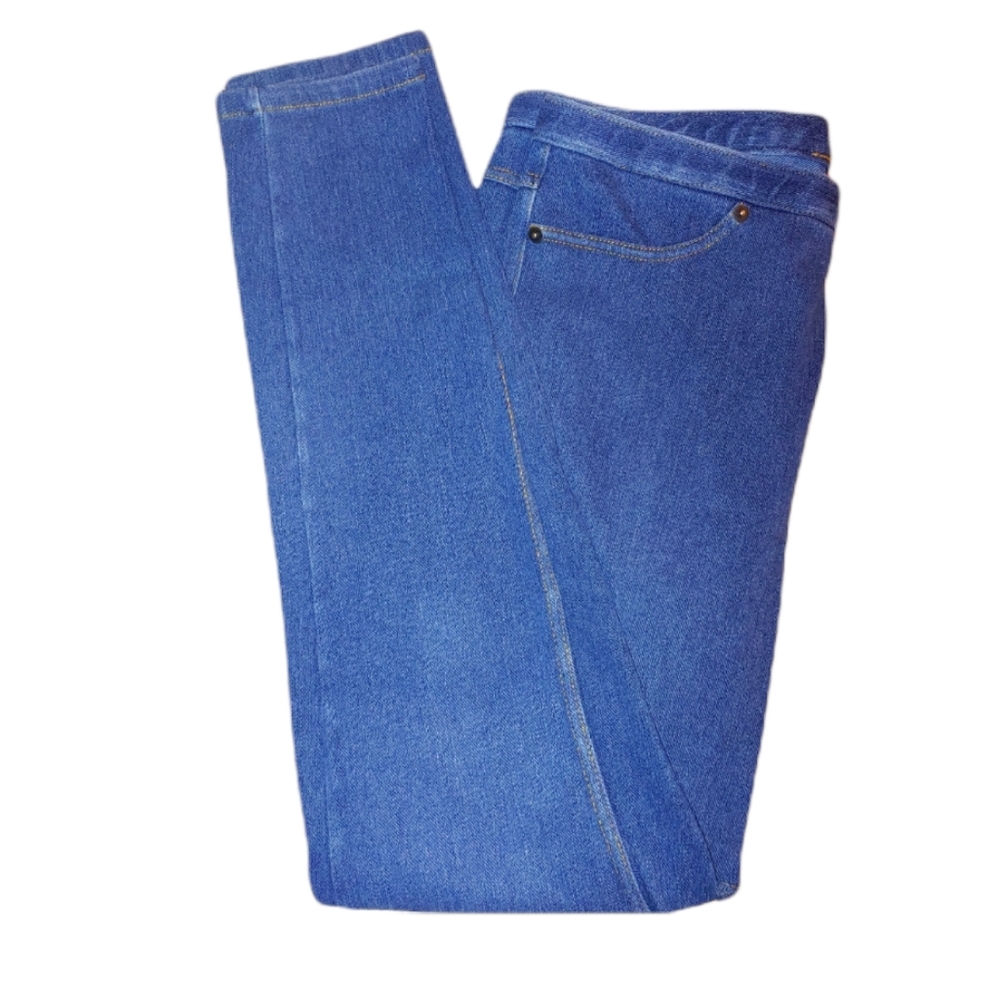 Medium Wash High Waisted Skinny Denim Jeans Very Stretchy Straight Leg